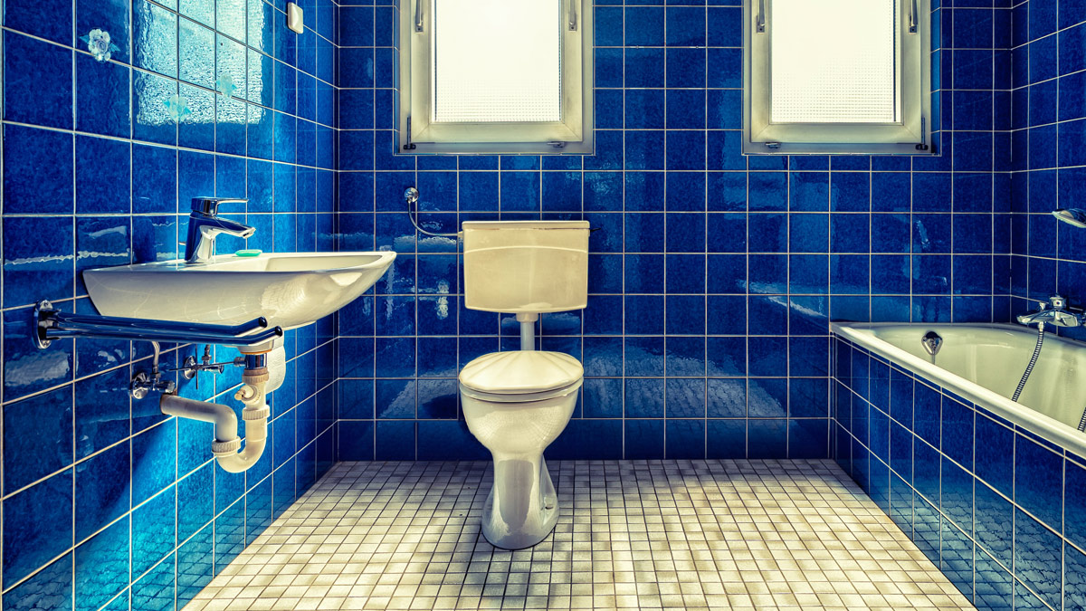 Chronic Constipation in a blue bathroom